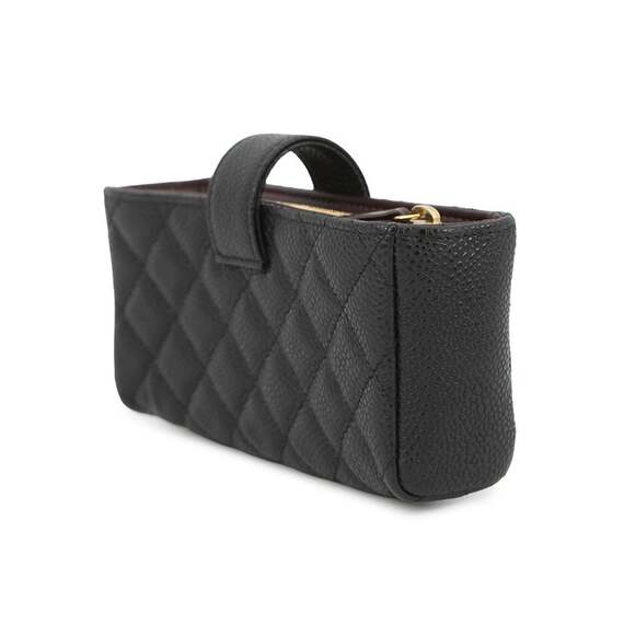 CHANEL Black Caviar Leather Logo Pouch - Picture 2 of 10